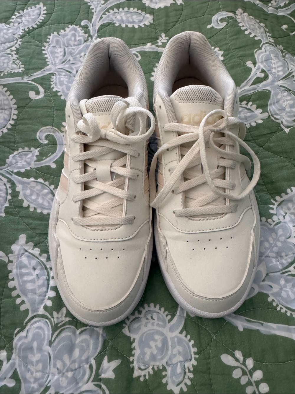 adidas Cream/Off-White Classic Low-Top Sneakers
